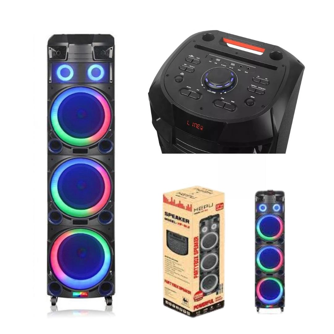 Hepu HP-912 Kule Tipi Taşınabilir Bluetooth Parti Hoparlörü 150 W Rms 3*12 inc Subwoofer