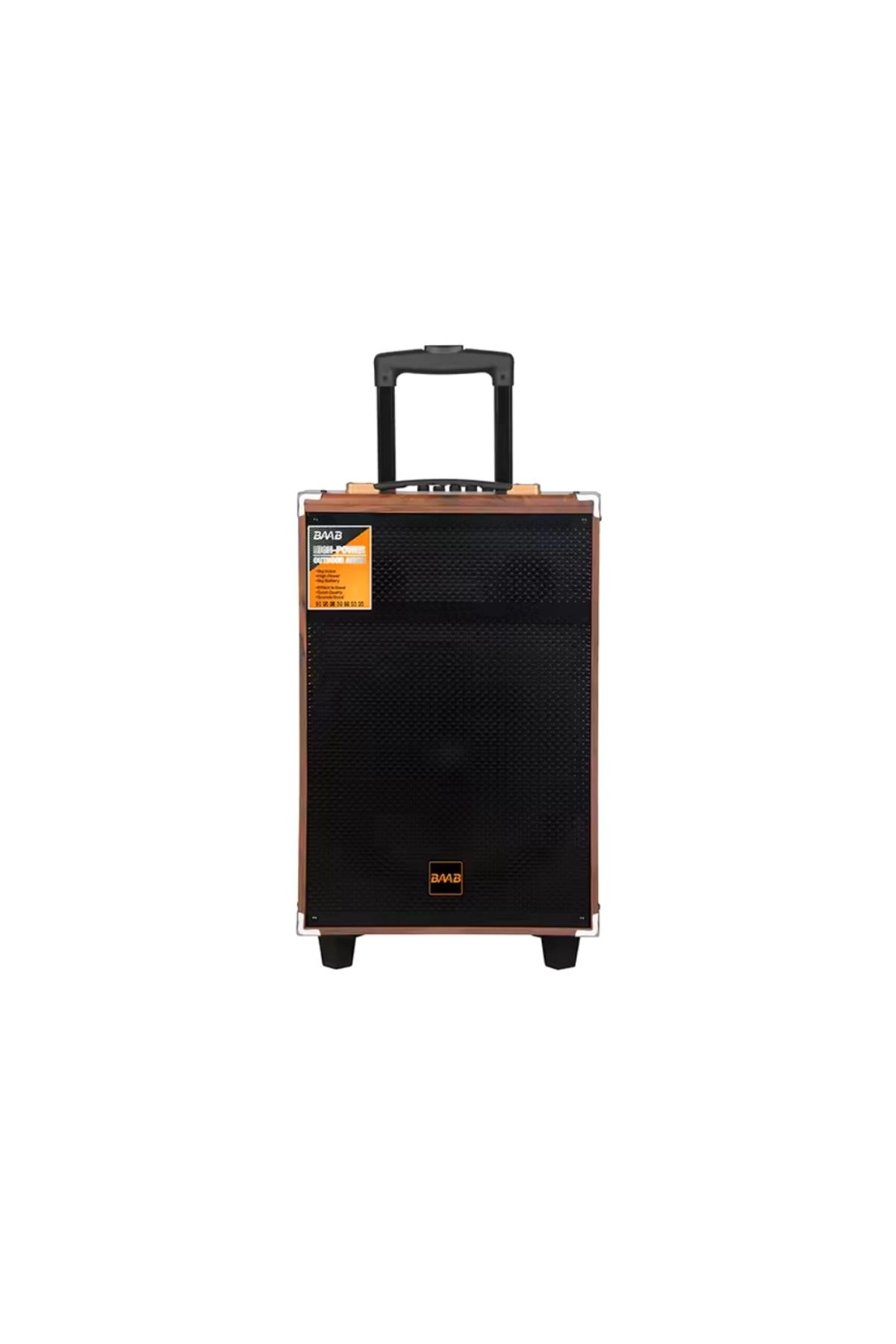 Baab B-Q8 Taşınabilir Ahşap Şarjlı Bluetooth Hoparlör 40 w Rms 8 inc Subwoofer