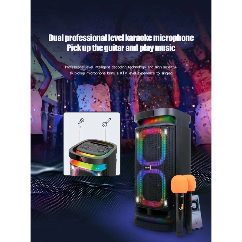 BTS-1989 30W Bluetooth Hoparlör RGB LED Işıklı Çift Mikrofonlu Taşınabilir Ses Sistemi TWS USB TF