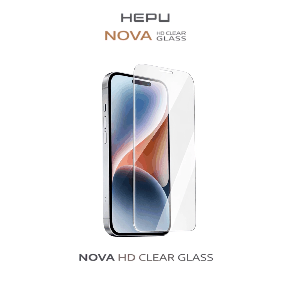 HEPU NOVA HD Clear Temperli Cam Ekran Koruyucu – iPhone 15 Pro Max Uyumlu