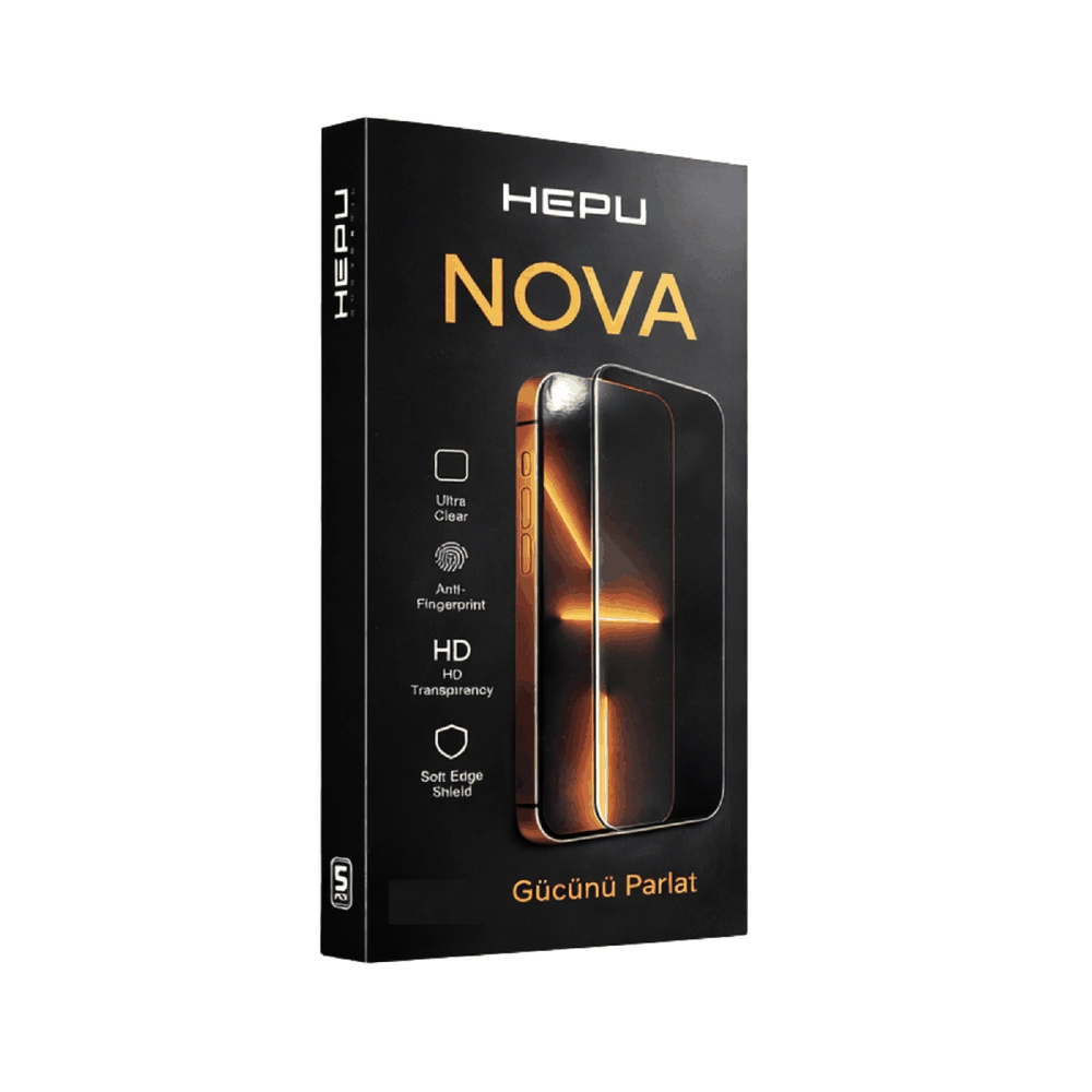 HEPU NOVA HD Clear Temperli Cam Ekran Koruyucu – iPhone 17 Pro Uyumlu