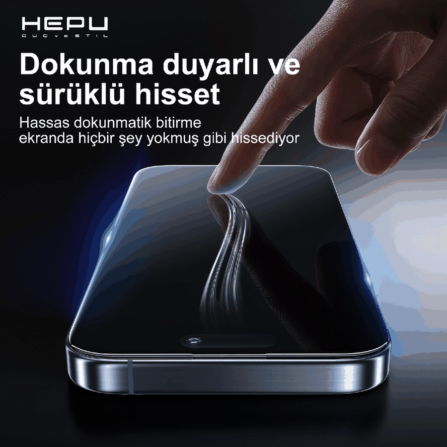 HEPU NOVA HD Clear Temperli Cam Ekran Koruyucu – iPhone 17 Pro Max Uyumlu