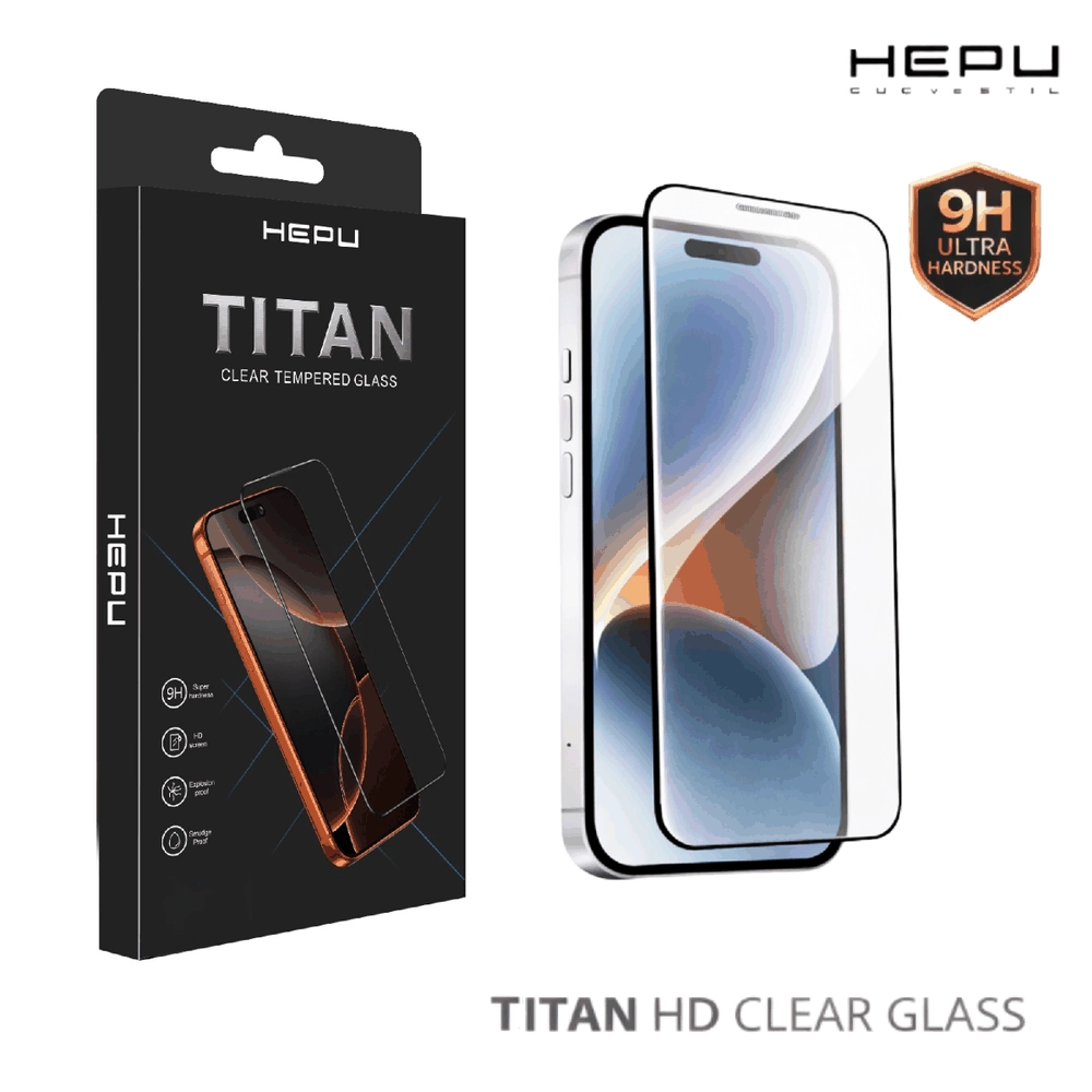 HEPU TITAN HD Clear Cam Ekran Koruyucu – iPhone 15 / 16 Uyumlu