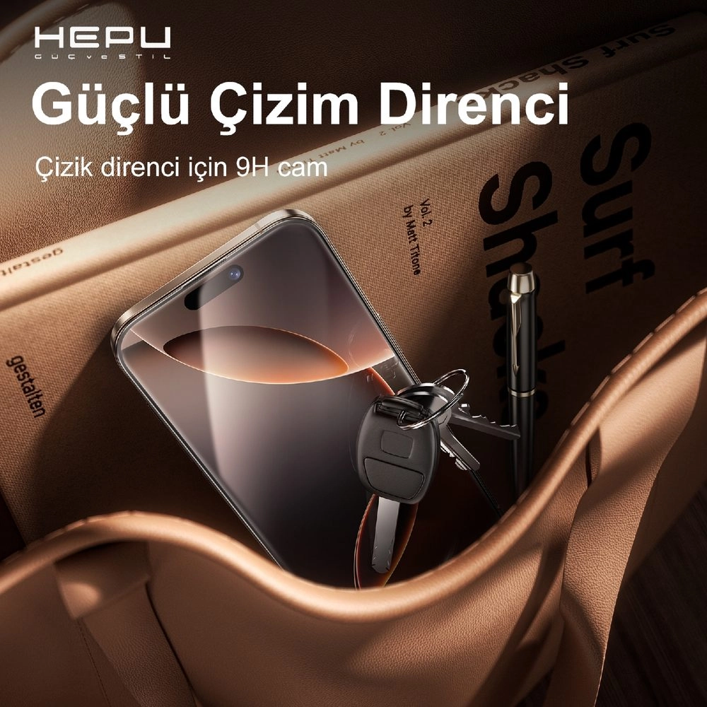 HEPU TITAN HD Clear Cam Ekran Koruyucu – iPhone 15 / 16 Uyumlu