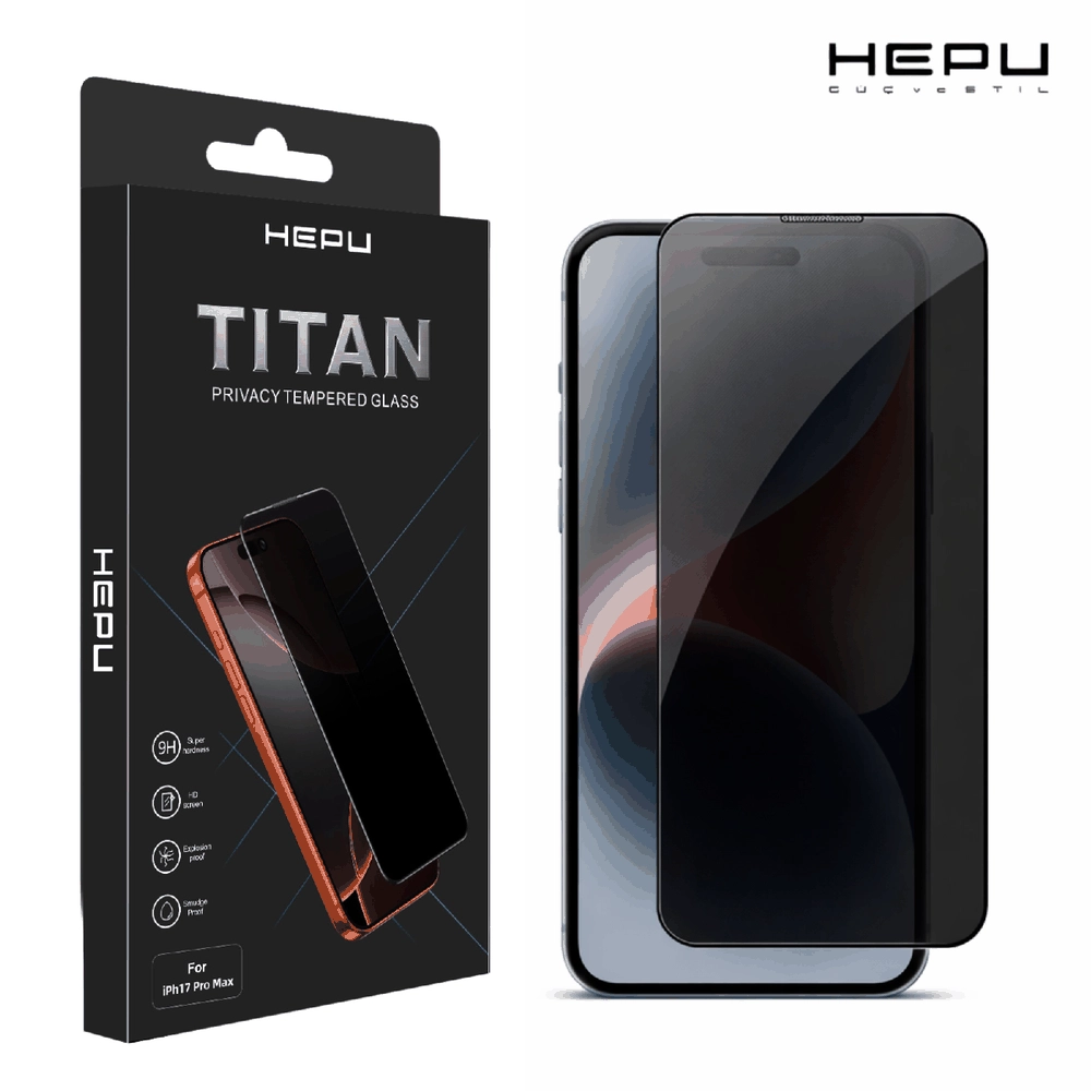 HEPU TITAN Privacy Cam Ekran Koruyucu – iPhone 15 / 16 Uyumlu
