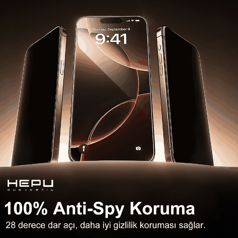 HEPU TITAN Privacy Cam Ekran Koruyucu – iPhone 17 Pro Uyumlu