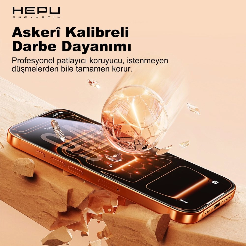 HEPU ARMOR Series Clear HD Cam Ekran Koruyucu – iPhone 15 Pro Max Uyumlu