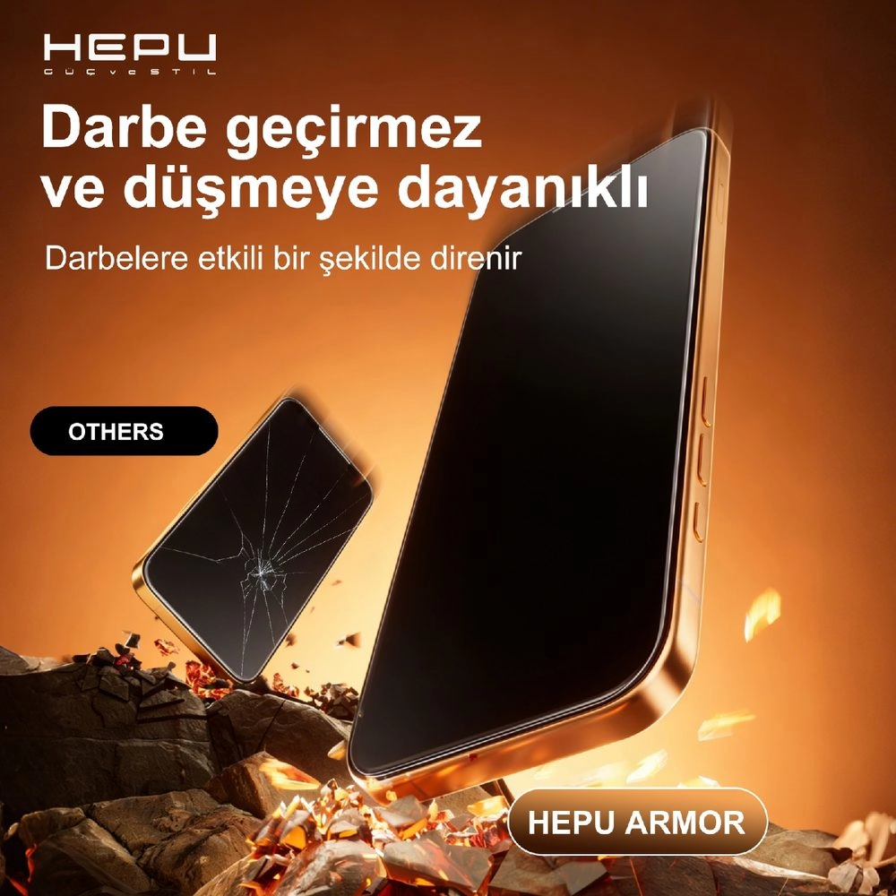 HEPU ARMOR Series Clear HD Cam Ekran Koruyucu – iPhone 16 Pro / 17 Uyumlu