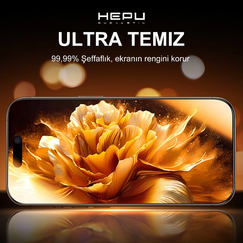 HEPU ARMOR Series Clear HD Cam Ekran Koruyucu – iPhone 16 Pro Max Uyumlu