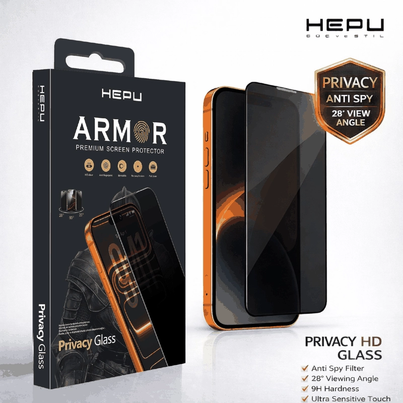 HEPU ARMOR Series Privacy Cam Ekran Koruyucu – iPhone 11 / XR Uyumlu