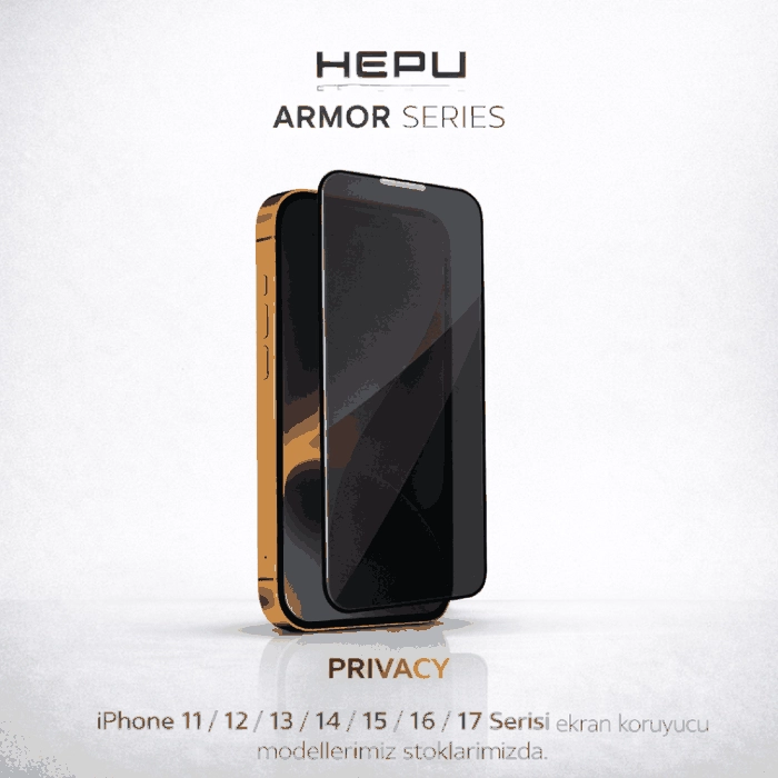 HEPU ARMOR Series Privacy Cam Ekran Koruyucu – iPhone 14 Pro Max Uyumlu