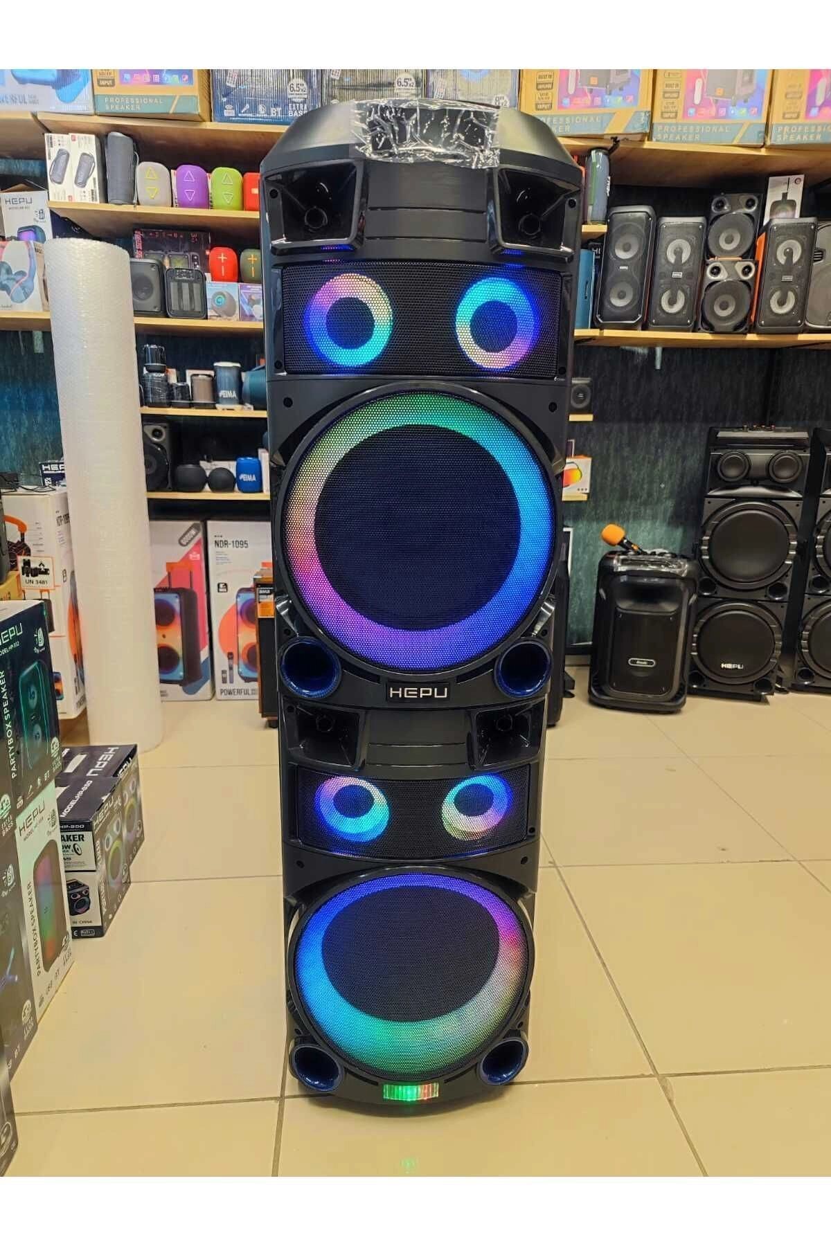 Hp 919 Taşınabilir Amfi  Kule Tipi Bluetooth Parti Hoparlörü pmpo 300 W 2*12 inc Subwoofer