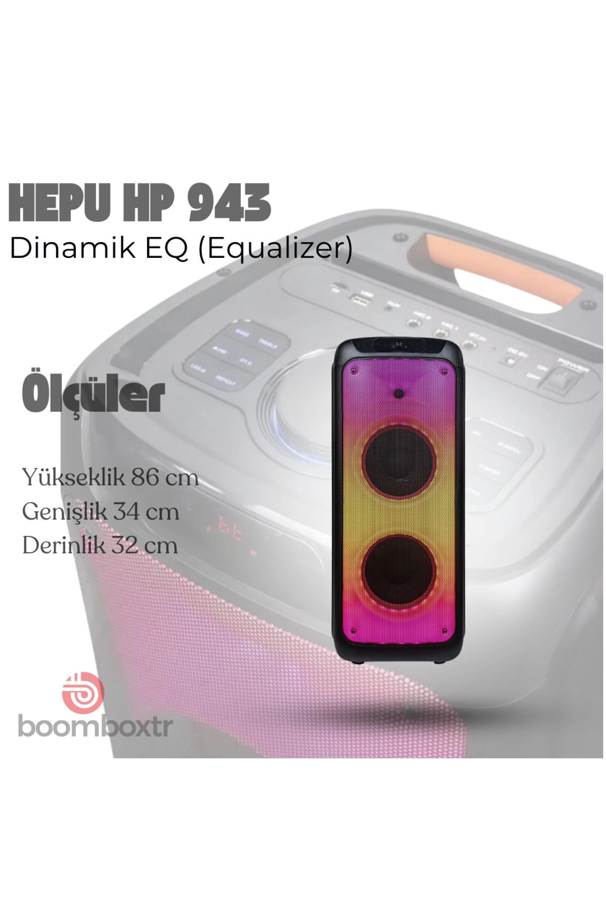 HEPU HP-943 Bluetooth Parti Hoparlör | 80W RMS | Ultra Bass