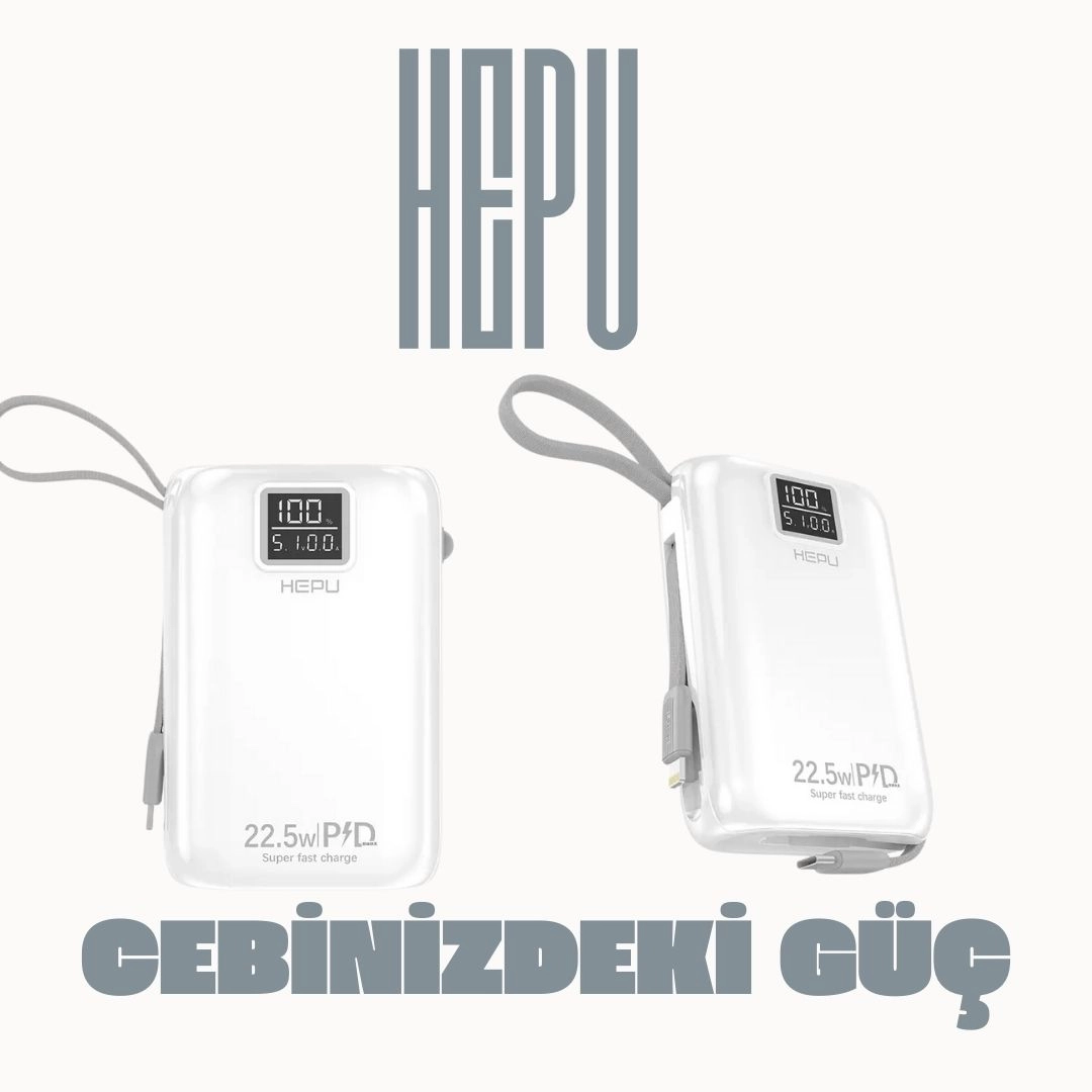 HEPU Hp A-02 20.000 mAh Power Bank 22.5 W PD Hızlı Şarj