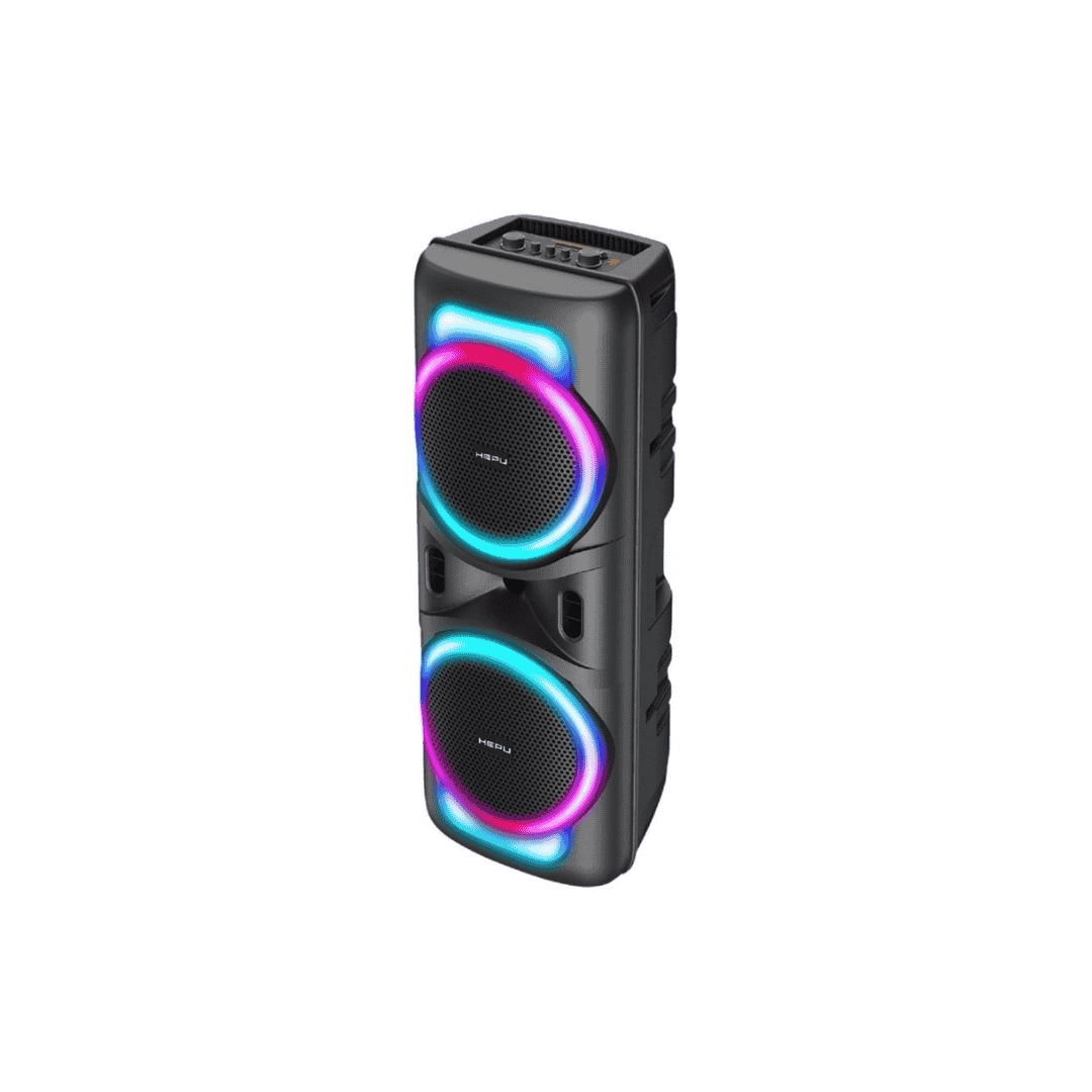 HEPU HP-118 Partybox Bluetooth Hoparlör – 2×8” Hoparlör, 15W Güç, RGB Işık, TWS Destekli