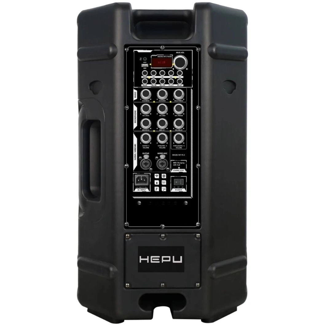 HEPU HP-101 15’’ 60 w Rms Rgb Süper Bass Taşınabilir Bluetooth Hoparlör