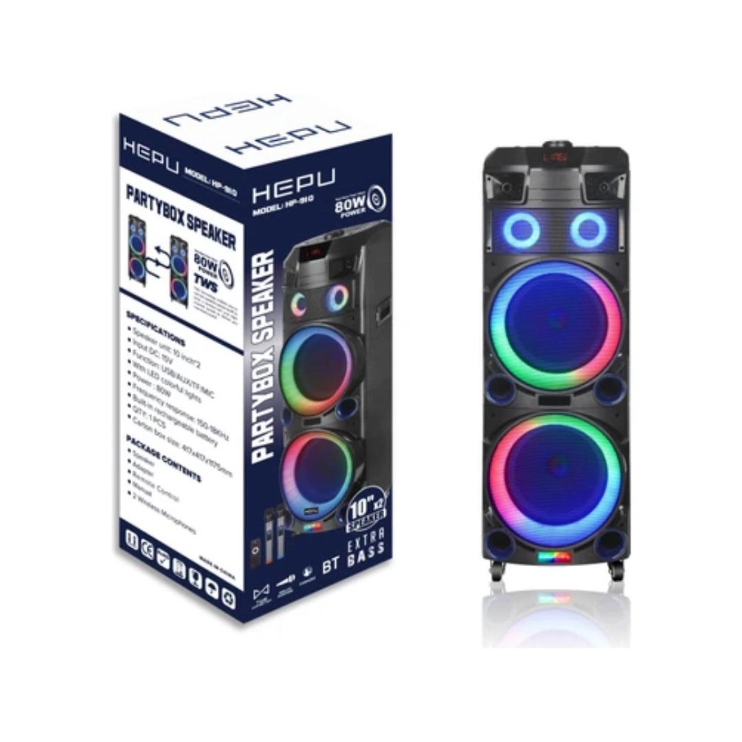 Hepu HP-910 Mikrofonlu Bluetooth Parti Hoparlör 10 Inc *2 Extra Bass