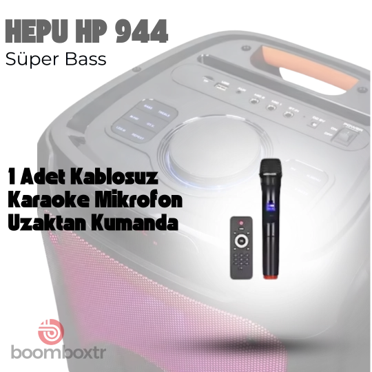 Hepu HP 944 Bluetooth Parti Hoparlörü 2*12 inc Ultra Bass