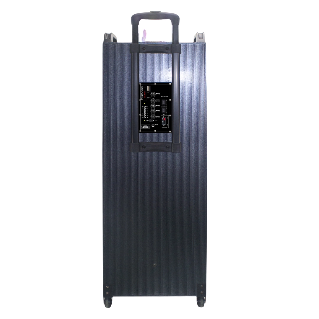 HEPU HP-973 Bluetooth Süper Bass Parti Hoparlör – 2x10” Woofer, RGB Işık, Kablosuz Mikrofon, Şarjlı