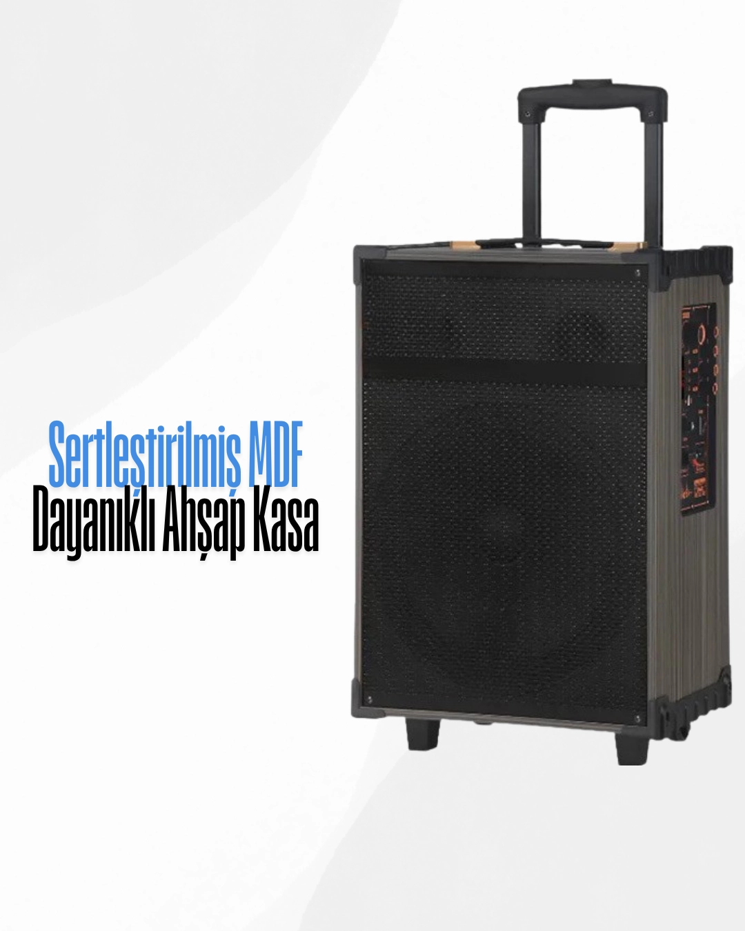 HEPU HP-976 Taşınabilir Party Speaker | 40W Bluetooth Hoparlör | 8” Bass | 2 Kablosuz Mikrofon