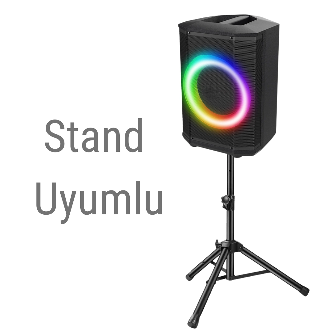 HEPU HP-979 8 İnç Bluetooth Partybox Hoparlör 40W Extra Bass Karaoke Mikrofonlu