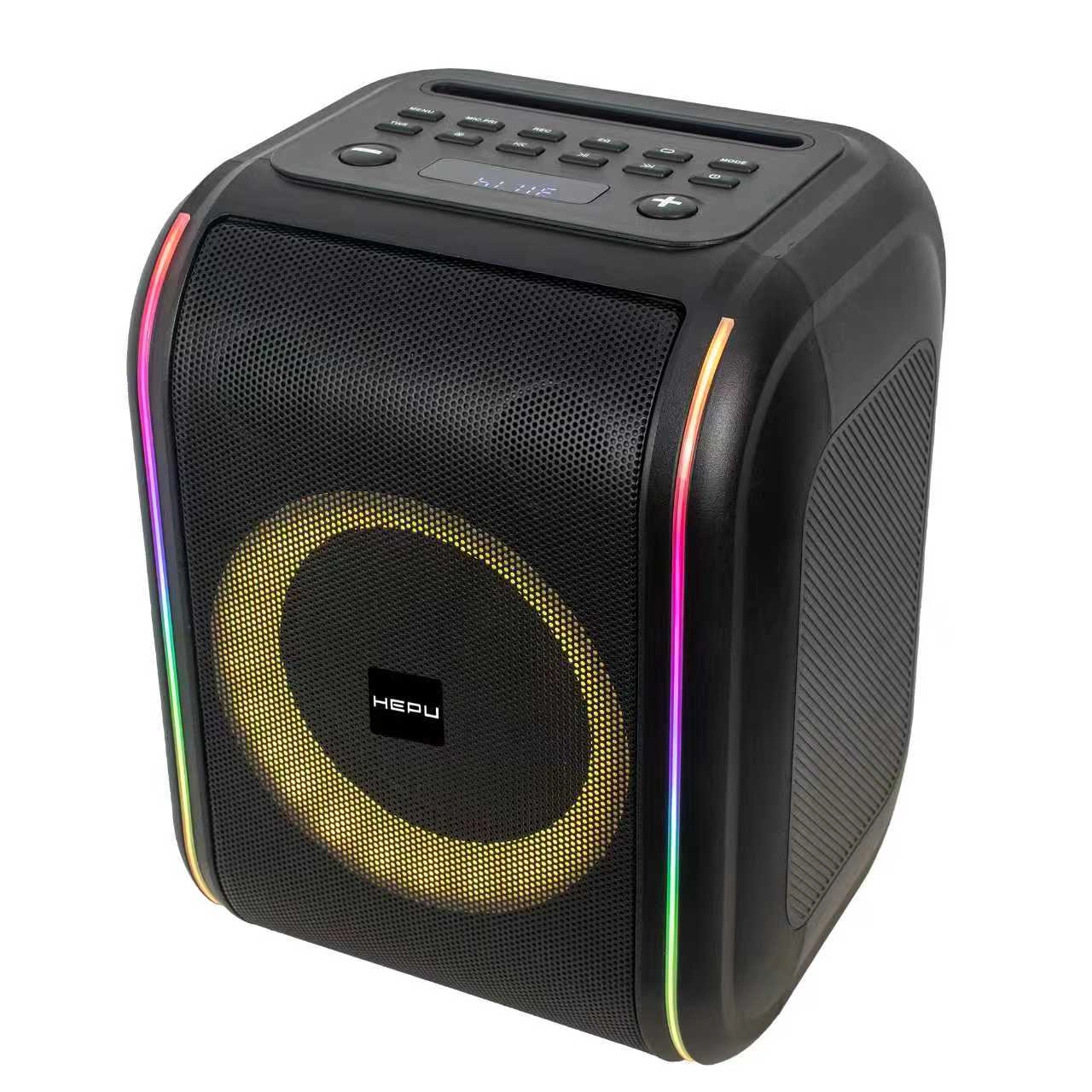 HEPU HP-988 Taşınabilir Bluetooth Hoparlör 8” | 30W RMS | Kablosuz Mikrofon | TWS | RGB Işıklı