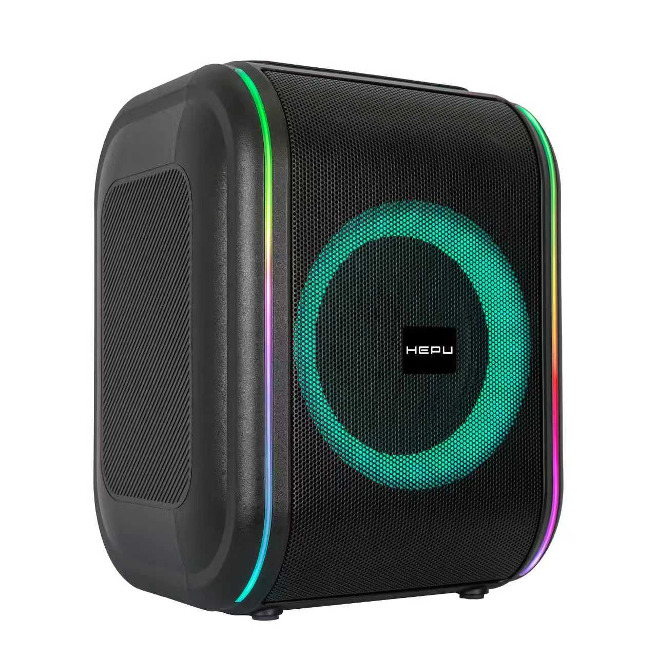 HEPU HP-988 Taşınabilir Bluetooth Hoparlör 8” | 30W RMS | Kablosuz Mikrofon | TWS | RGB Işıklı