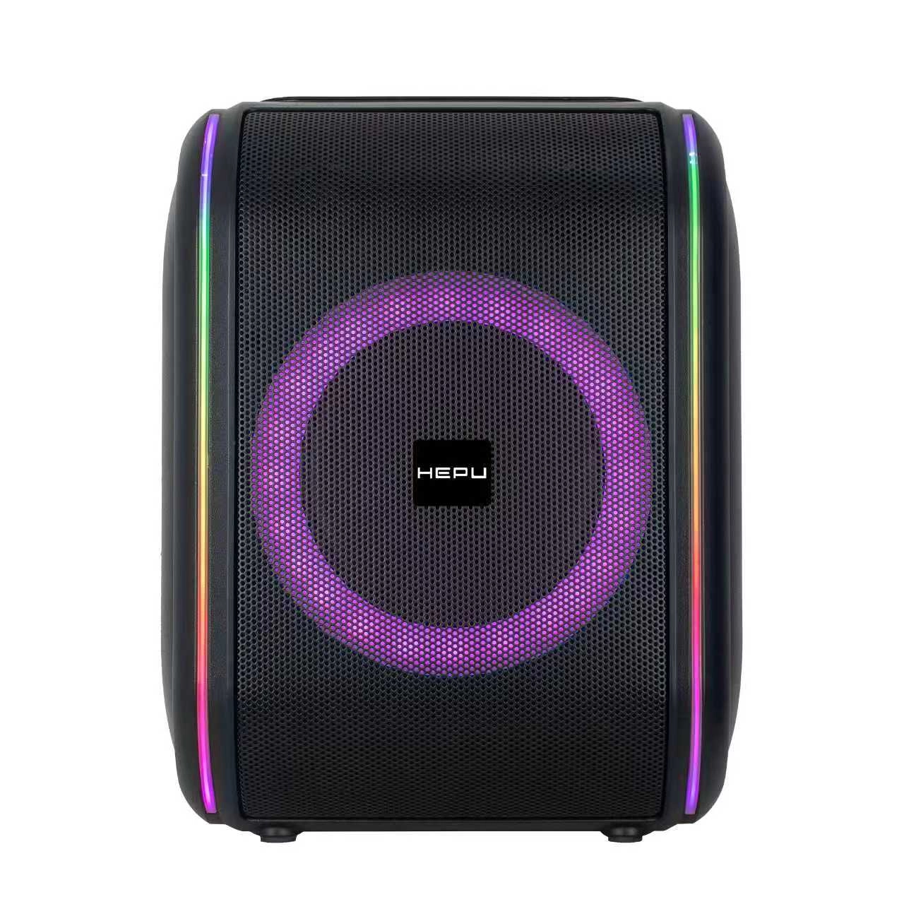 HEPU HP-988 Taşınabilir Bluetooth Hoparlör 8” | 30W RMS | Kablosuz Mikrofon | TWS | RGB Işıklı