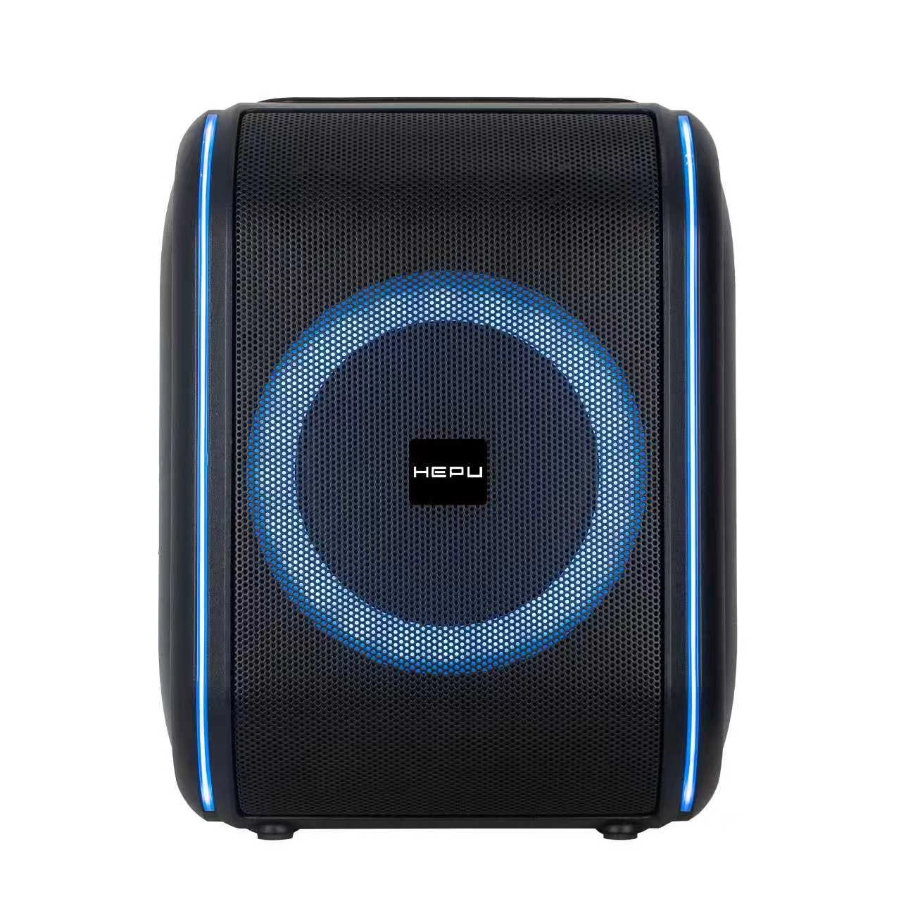 HEPU HP-988 Taşınabilir Bluetooth Hoparlör 8” | 30W RMS | Kablosuz Mikrofon | TWS | RGB Işıklı