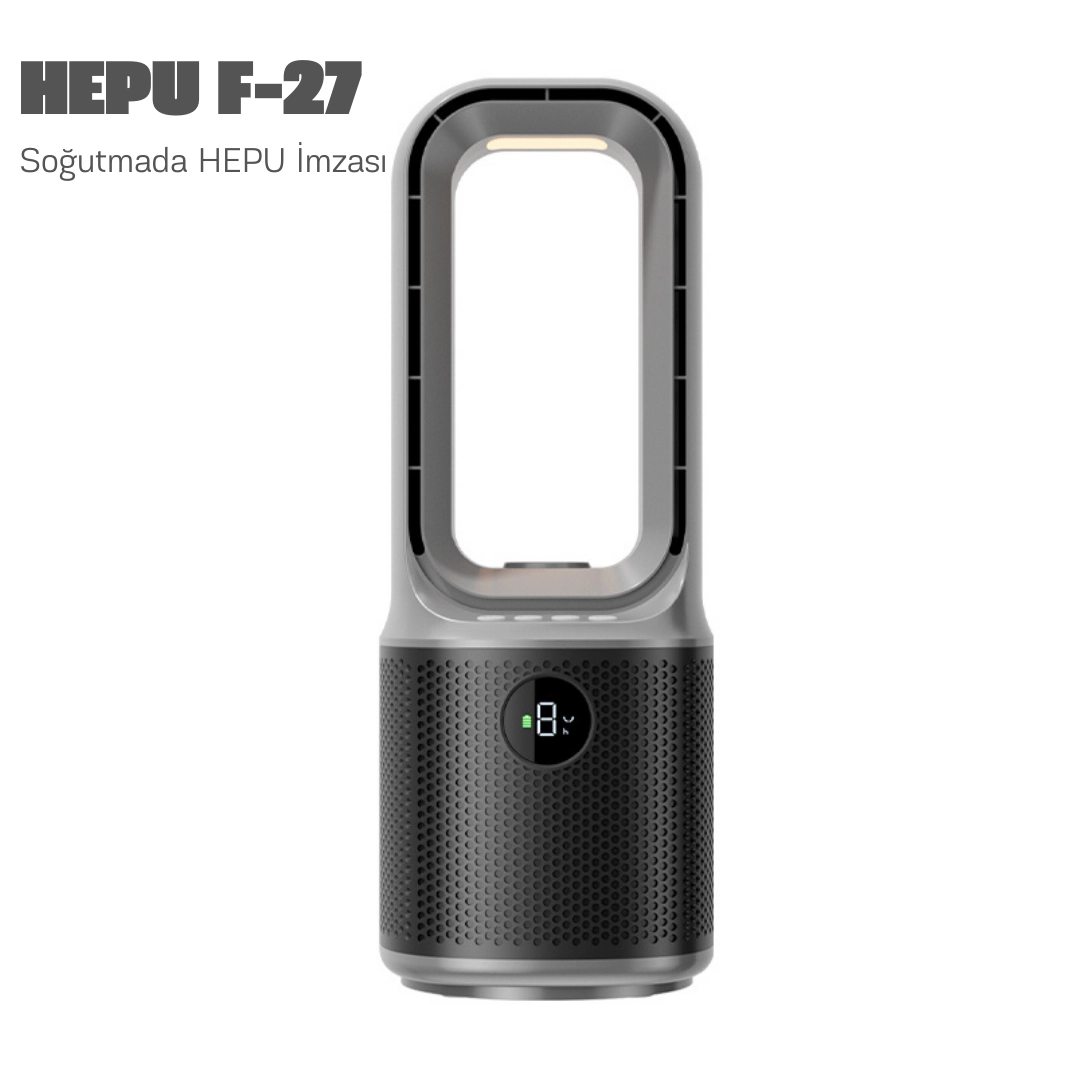 HEPU HP F27 Şarjlı Taşınabilir Masa Üstü Hızlı Soğutma Buharlı Vantilatör
