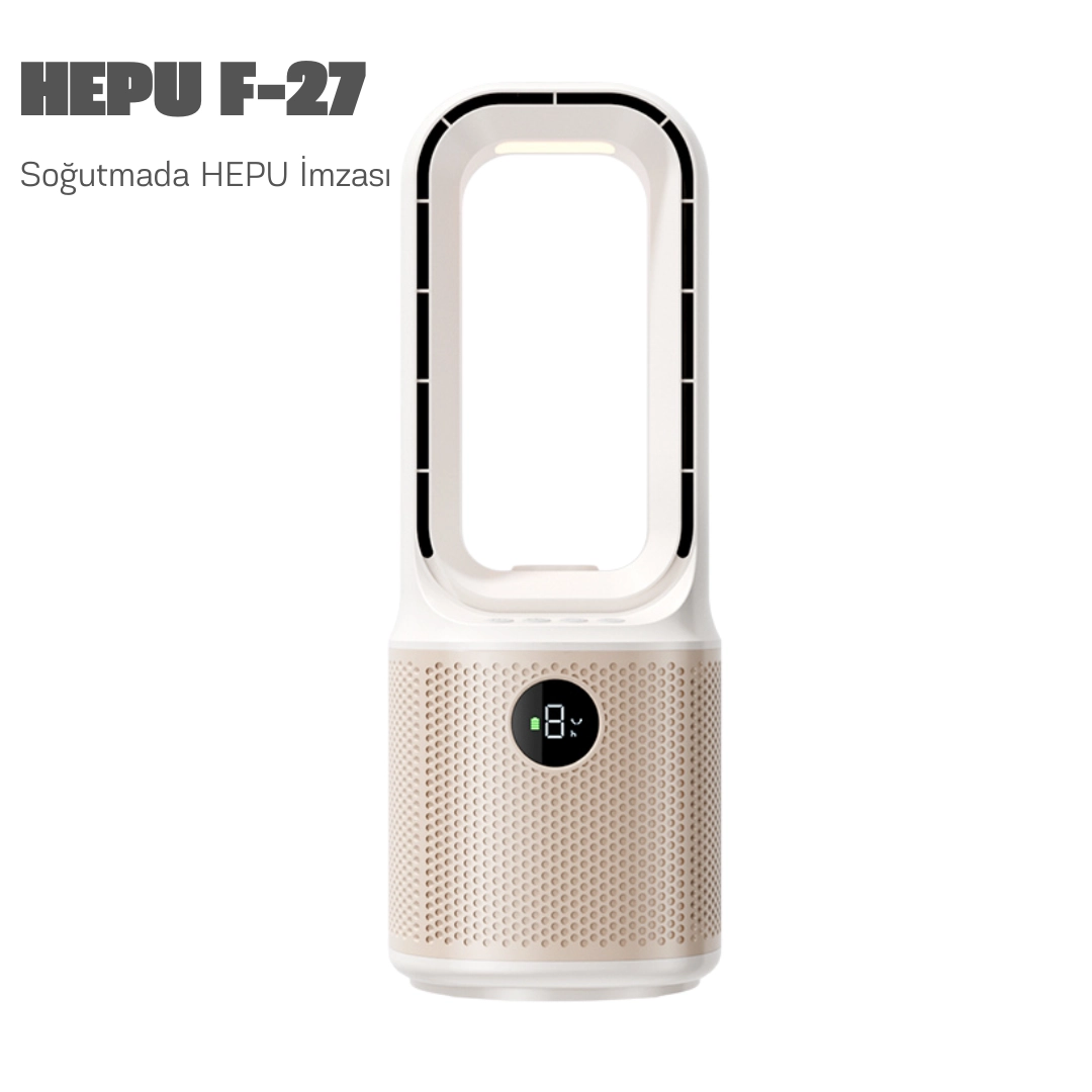 HEPU HP F27 Şarjlı Taşınabilir Masa Üstü Hızlı Soğutma Buharlı Vantilatör