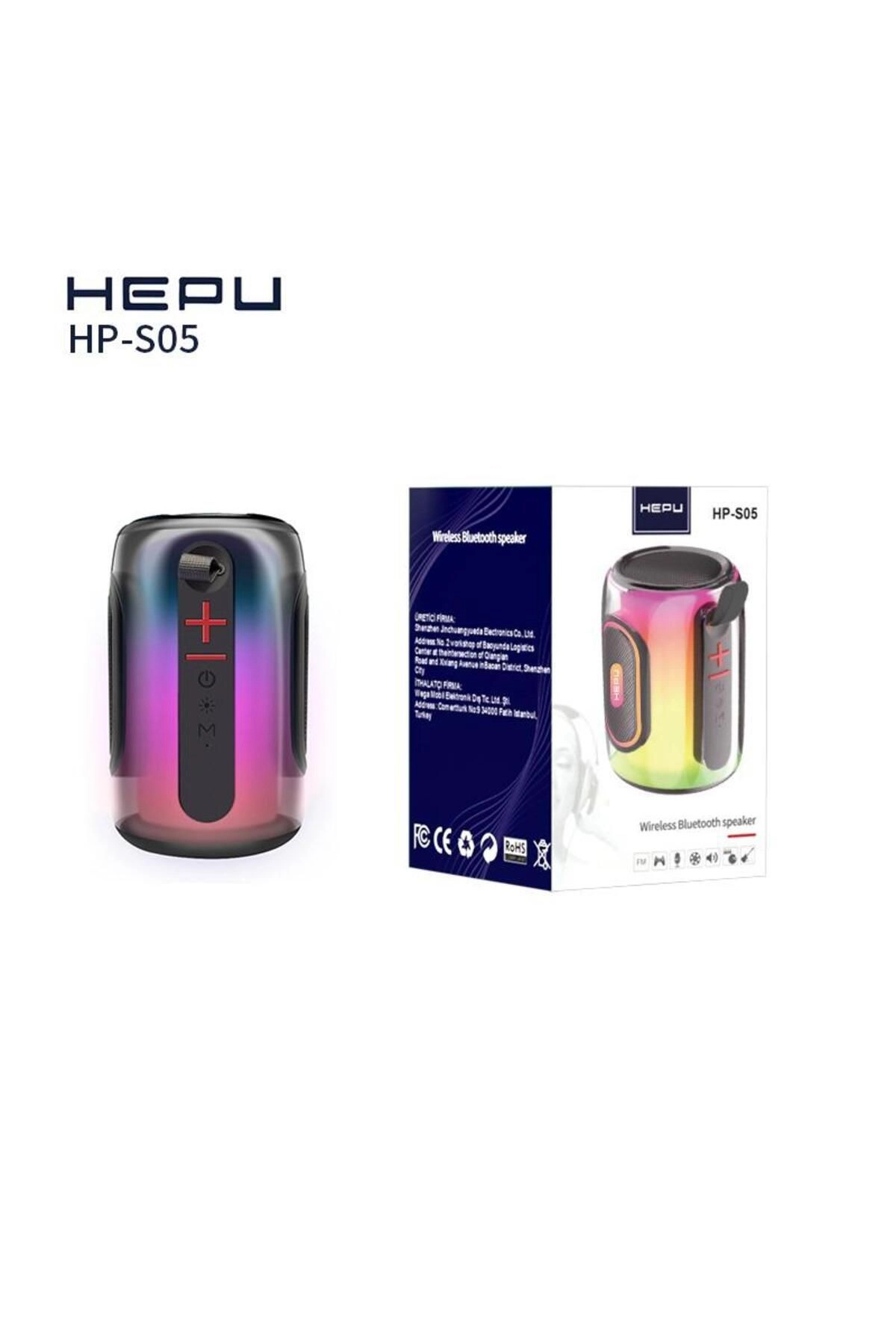 hp s05 Taşınabilir Şarjlı Bluetooth Hoparlör Rgb High Sound Ultra Bass