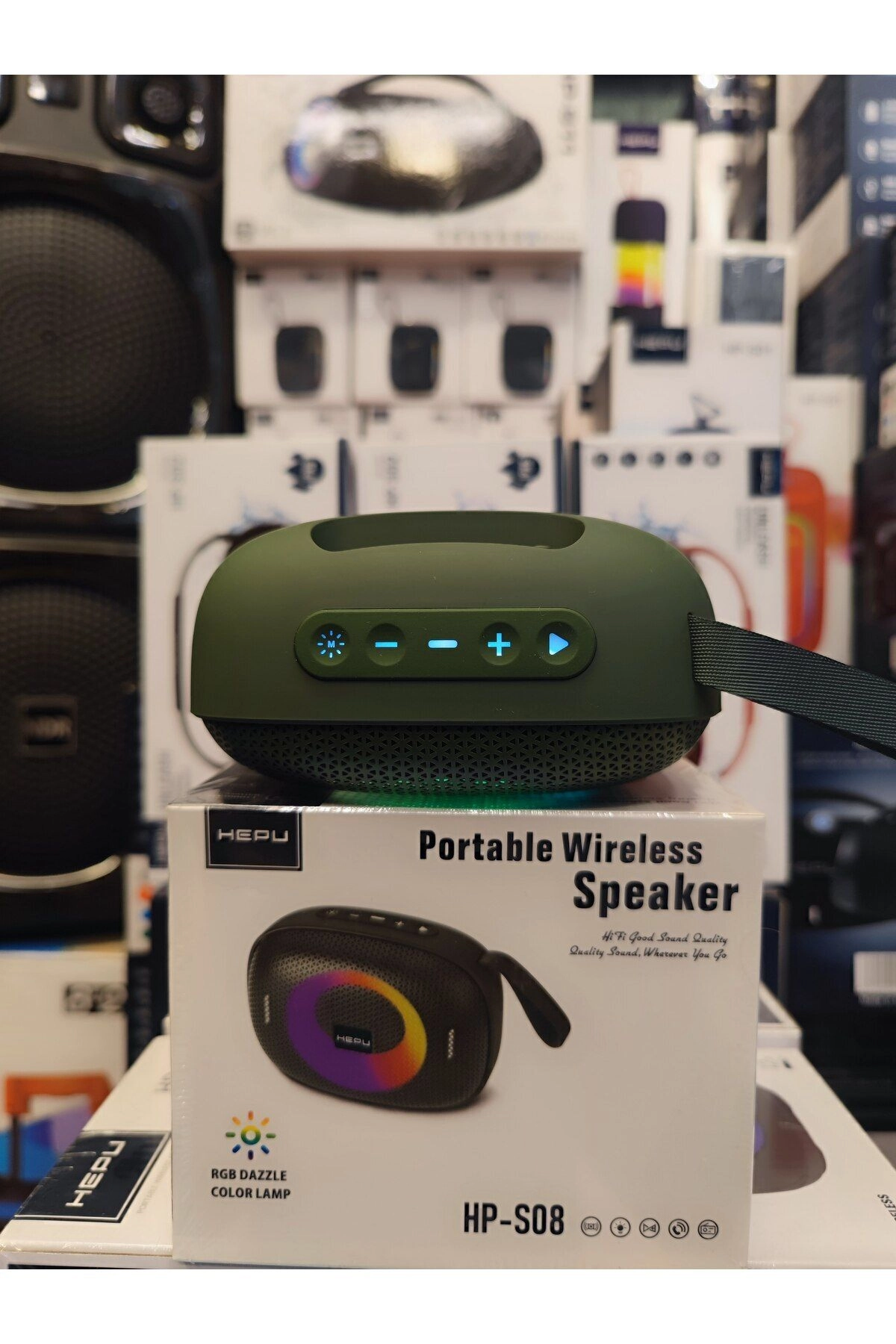 HP-S08 Taşınabilir Şarjlı Bluetooth Hoparlör Rgb Usb Aux Tf 1500 Mah Joyous Sound TWS