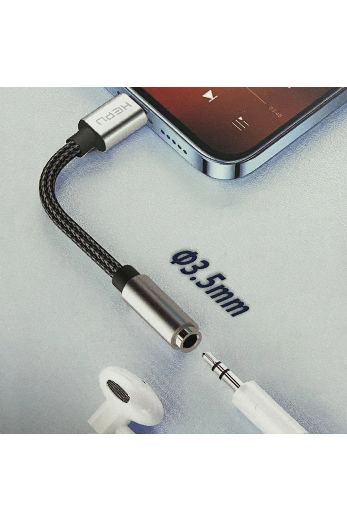 HP-19L Lightning - 3.5mm Kulaklık Dönüştürücü Kablo 21cm