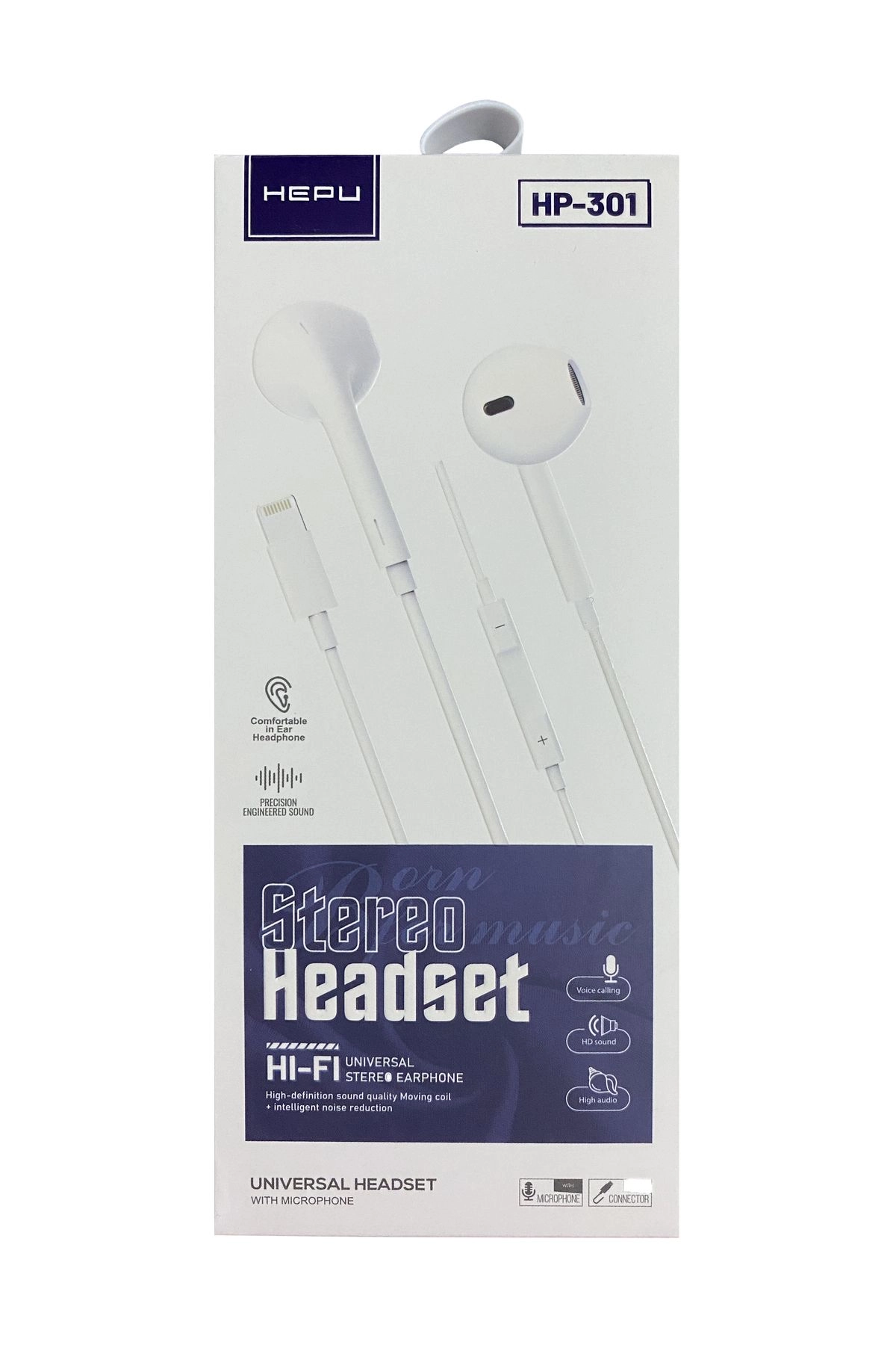 HP-301 iPh. Lightning Stereo Kulak İçi Kablolu Kulaklık Beyaz