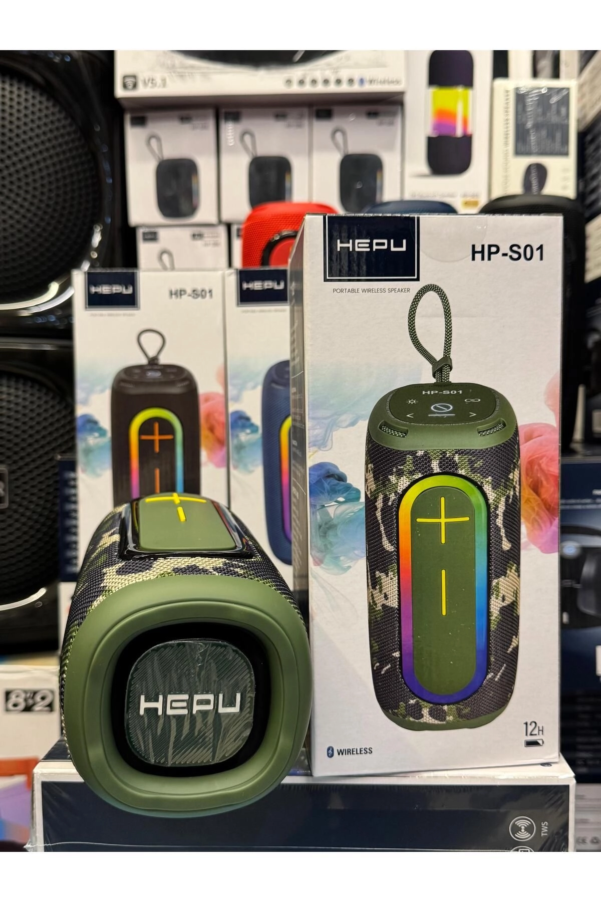 HP-S01 Taşınabilir Şarjlı Bluetooth Hoparlör  3000 Mah Rgb Aux.usb.tf 20w Rms TWS Type-c Şarj