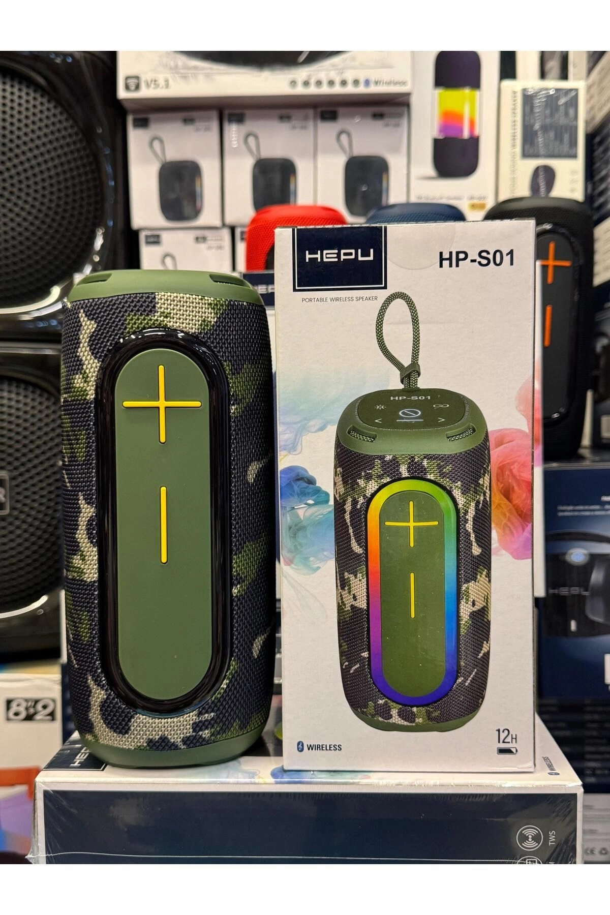 HP-S01 Taşınabilir Şarjlı Bluetooth Hoparlör  3000 Mah Rgb Aux.usb.tf 20w Rms TWS Type-c Şarj