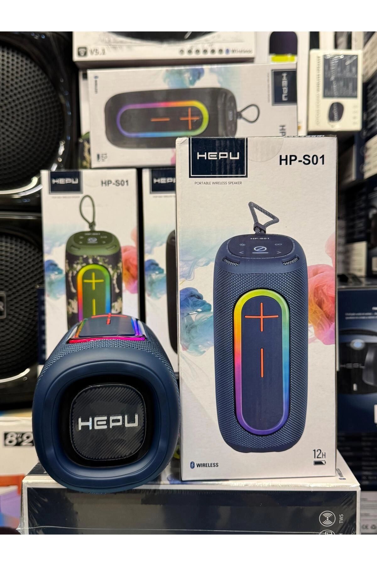 HP-S01 Taşınabilir Şarjlı Bluetooth Hoparlör  3000 Mah Rgb Aux.usb.tf 20w Rms TWS Type-c Şarj