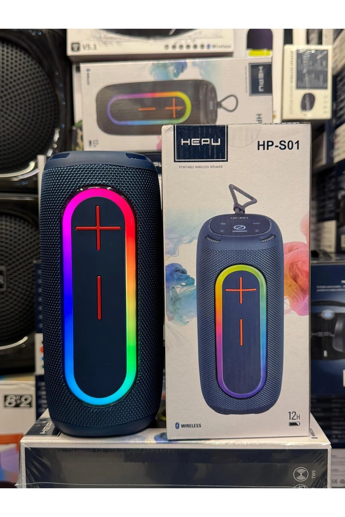 HP-S01 Taşınabilir Şarjlı Bluetooth Hoparlör  3000 Mah Rgb Aux.usb.tf 20w Rms TWS Type-c Şarj