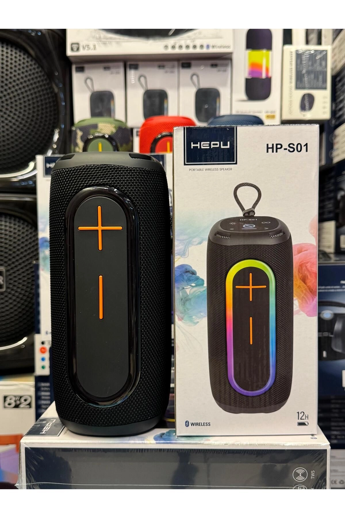 HP-S01 Taşınabilir Şarjlı Bluetooth Hoparlör  3000 Mah Rgb Aux.usb.tf 20w Rms TWS Type-c Şarj