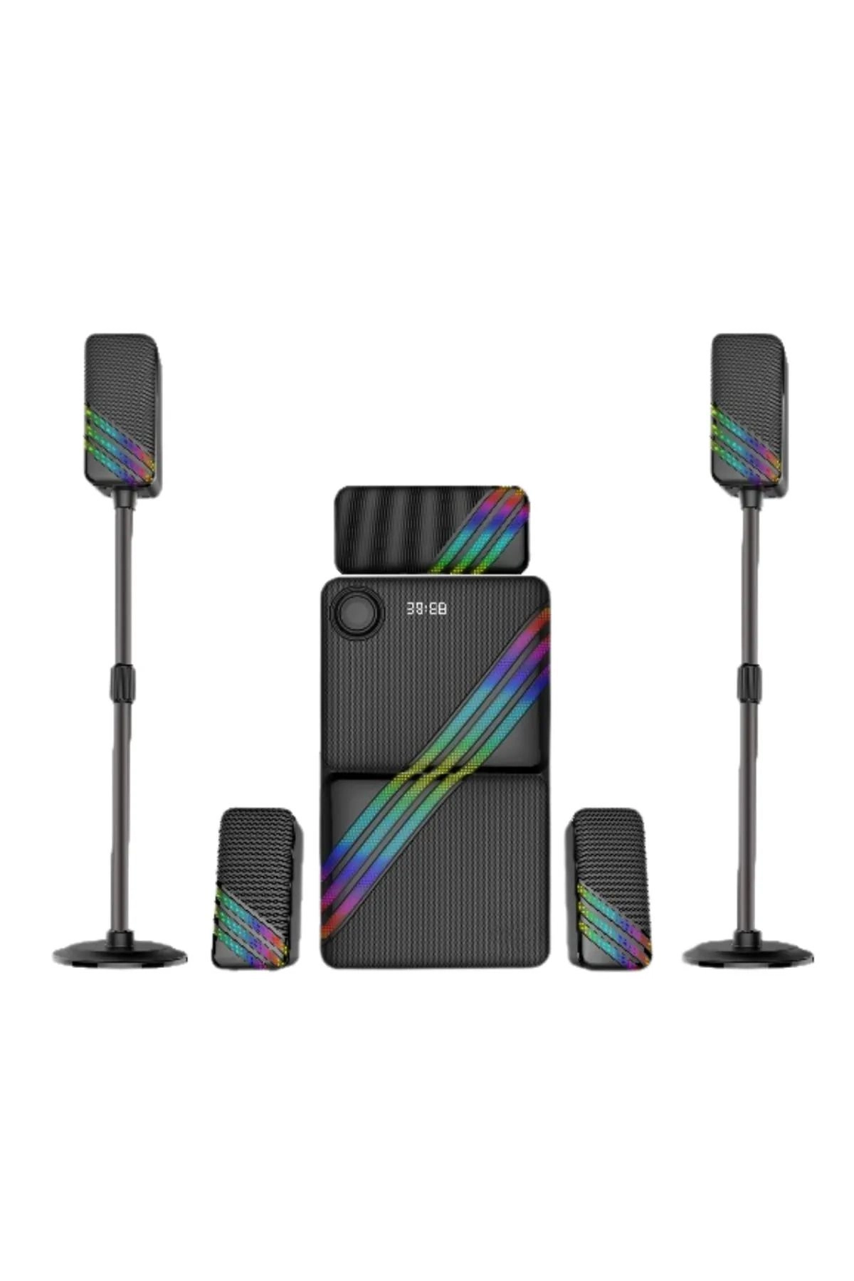HP-TV03 5+1 Surround Bluetooth Sinema Sistemi Rgb Usb,Aux,Tf