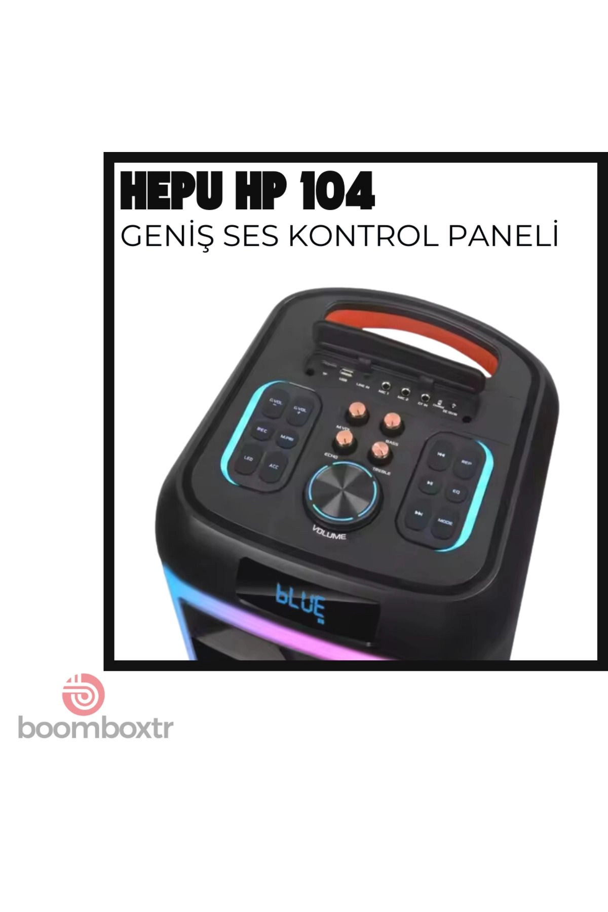 HP 104 Taşınabilir Bluetooth Hoparlör 80 w Rms 2*10 inc Subwoofer Ultra Bass