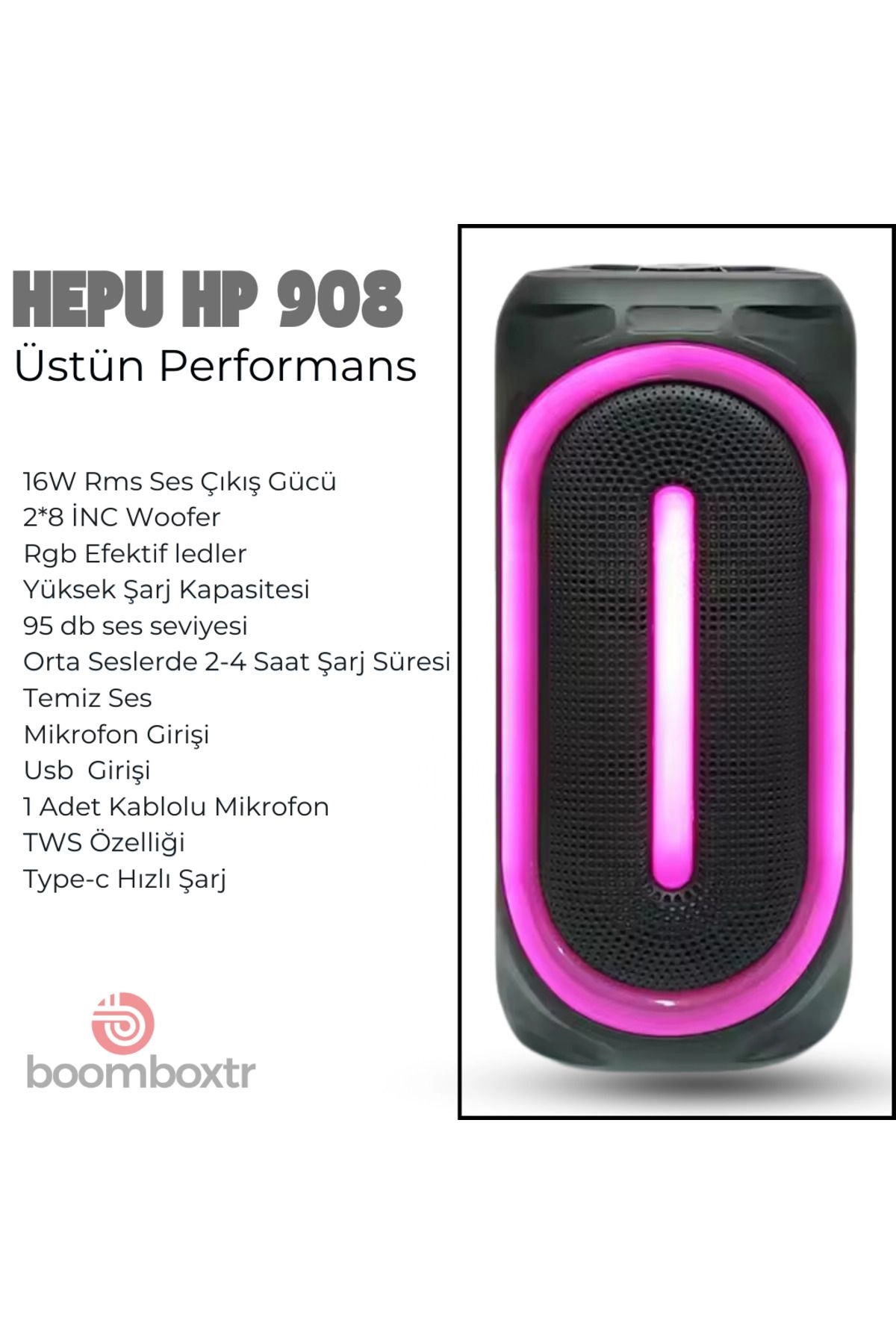HEPU Hp 108 Bluetooth Hoparlör 16 w rms 2*8 