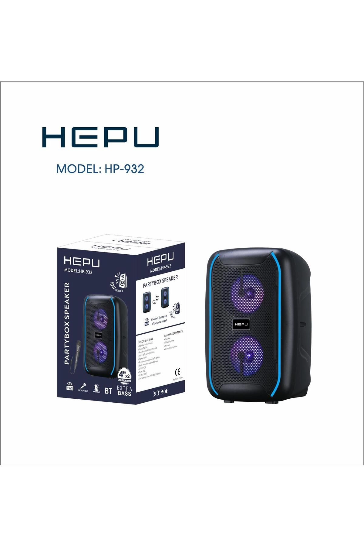 HP 932 Taşınabilir Şarjlı Mikrofonlu Bluetooth Hoparlör
