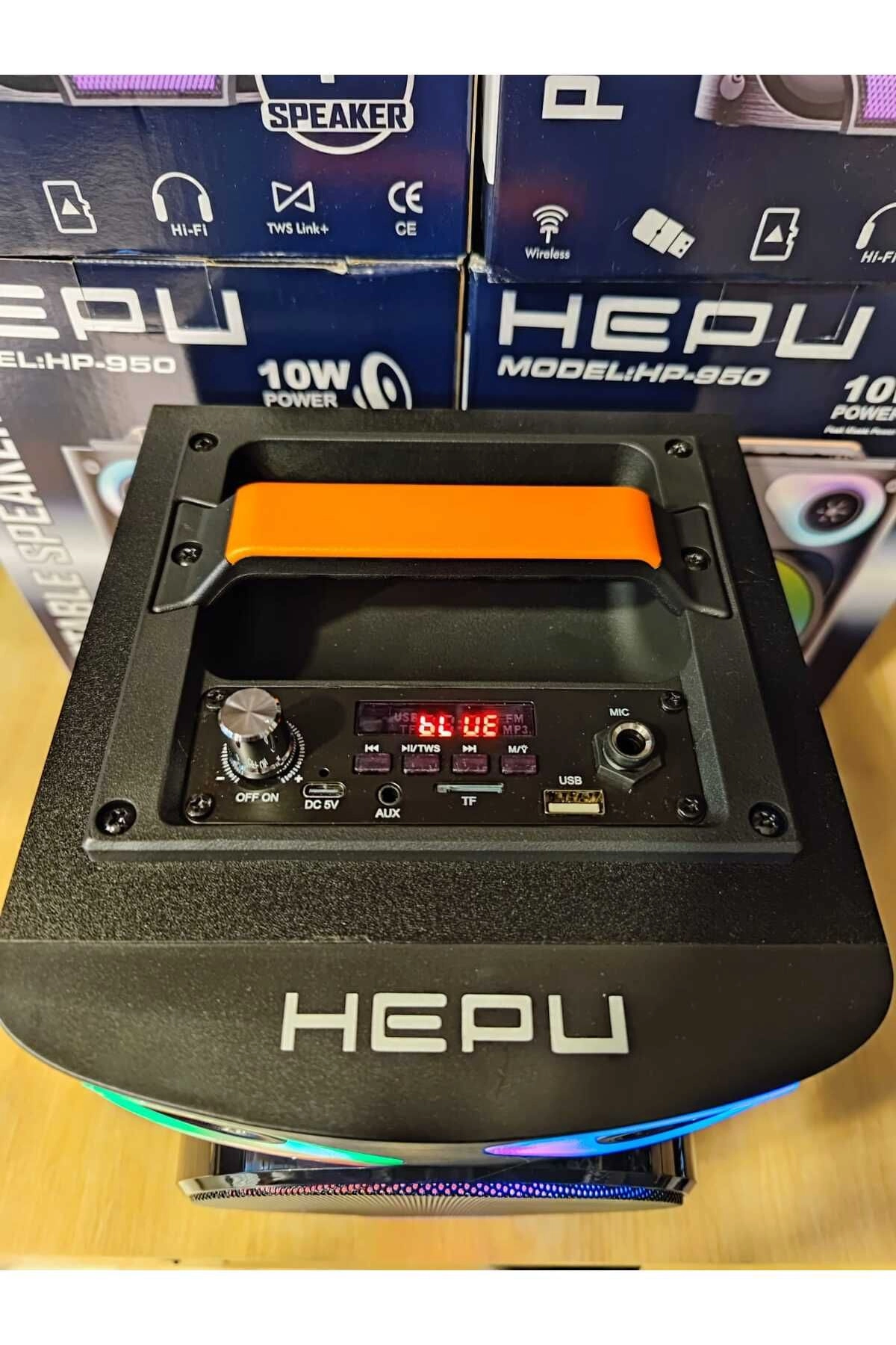 HP 950 Wood Case Taşınabilir Şarjlı Bluetooth Hoparlör 4 Inc 10W Extra Bass