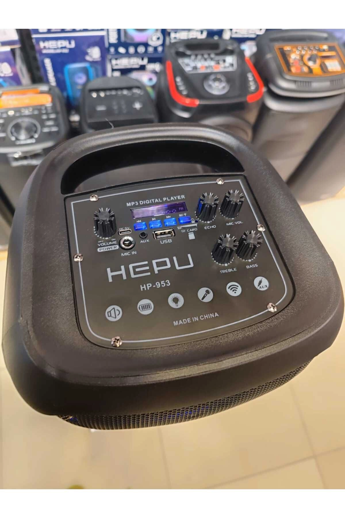Hp 953 20 w rms Şarjlı Taşınabilir Amfi Özellikli Karaoke Bluetooth Parti Hoparlörü 8 inc*2