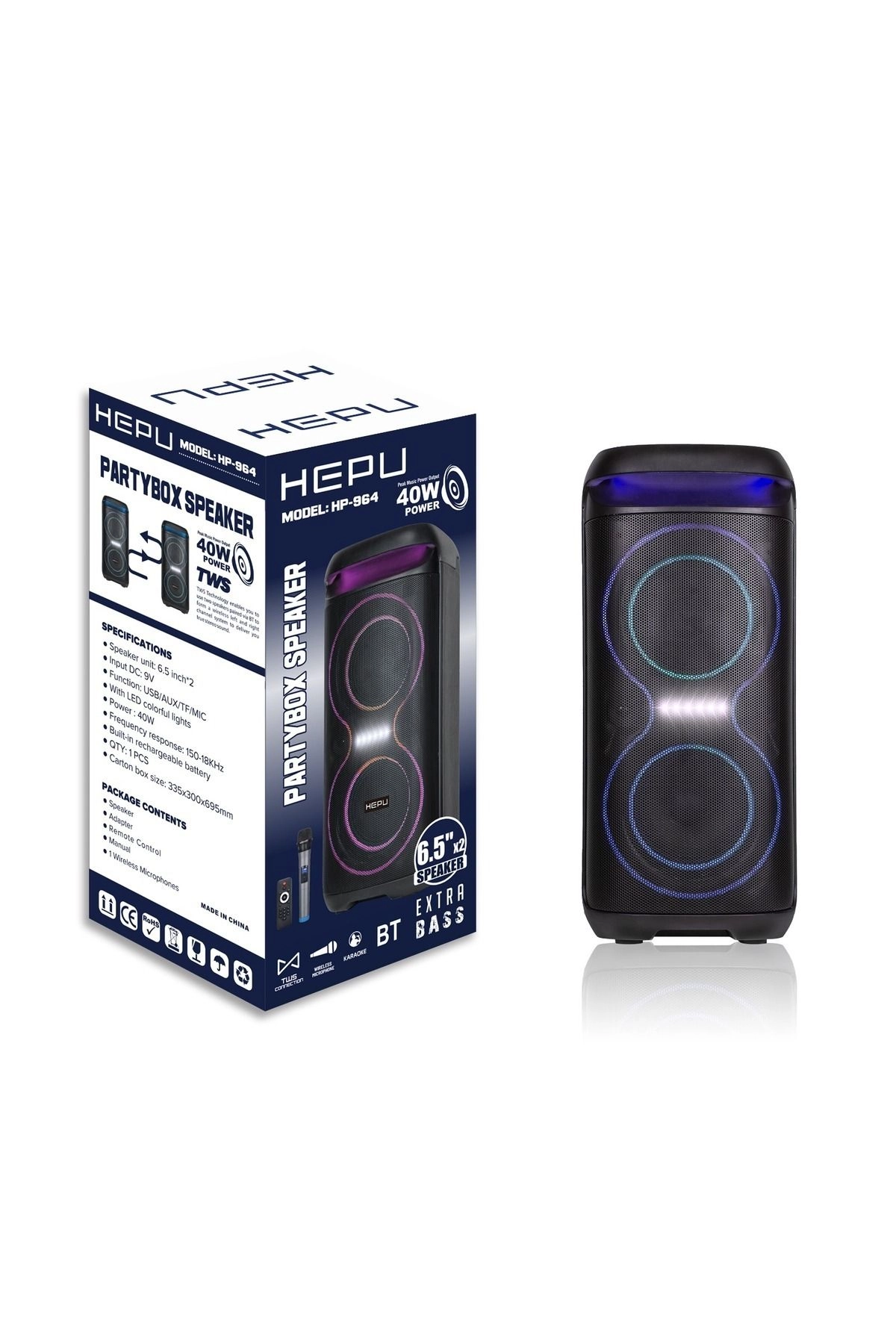 HP 954 Taşınabilir Şarjlı 6.5 inc *2 Rms 40 W Bluetooth Parti Hoparlörü