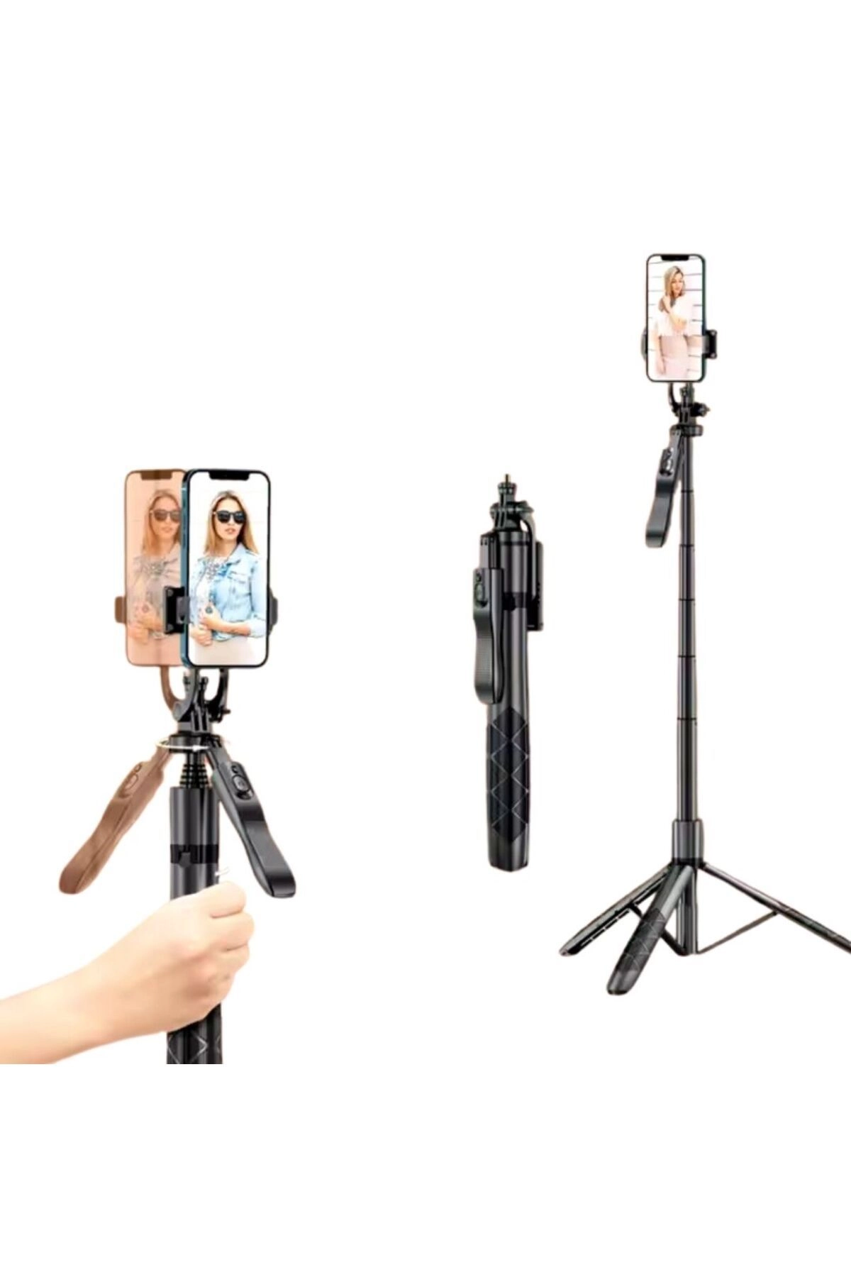 Hepu Hp T11 Bluetooth Stabil Özellikli Selfie Çubuğu Ayarlanabilir Uzunluk 150 cm ios android uyumlu