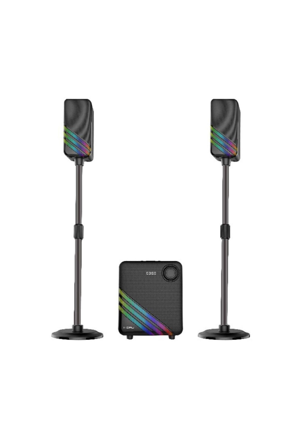HP-TV02 2+1 Bluetooth Sinema Sistemi Rgb Usb,Aux,Tf