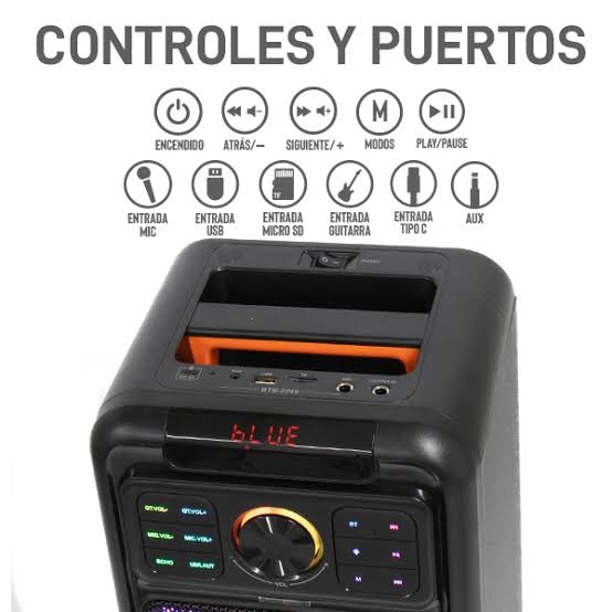 BTS-2245 80W RGB Işıklı Bluetooth Karaoke Hoparlör Kablosuz Mikrofonlu TWS USB TF AUX 2x4 İnç 